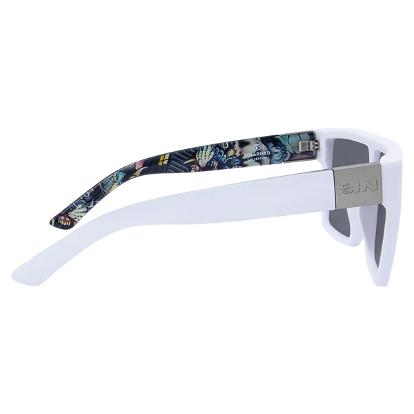 LOOSE CANNON White - Blue Flash Mirror Sunglasses