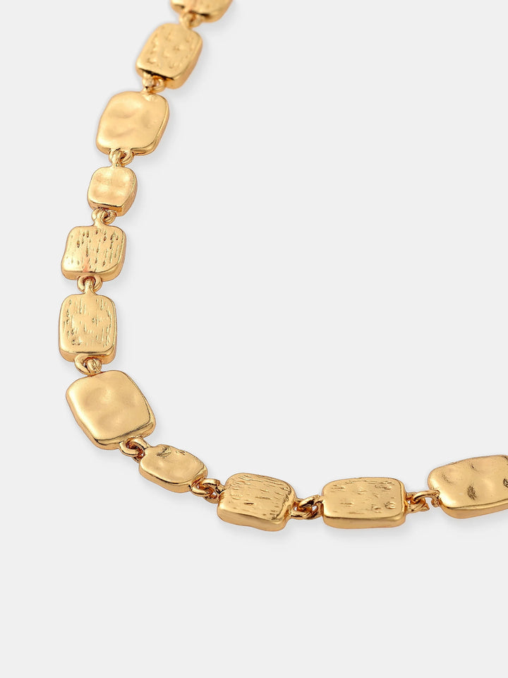 Hammered Plate 18K Gold Necklace
