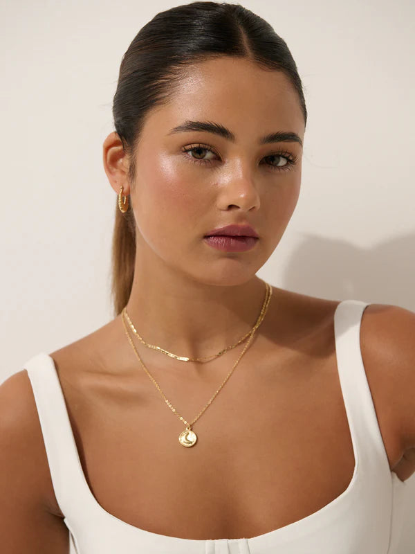 Celestial Layered 18K Gold Plated Necklace 2 Chain Set