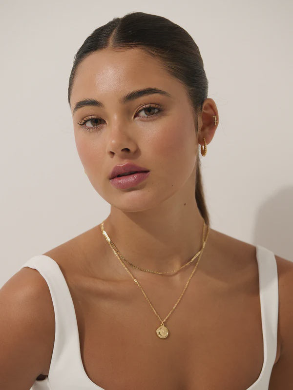 Celestial Layered 18K Gold Plated Necklace 2 Chain Set