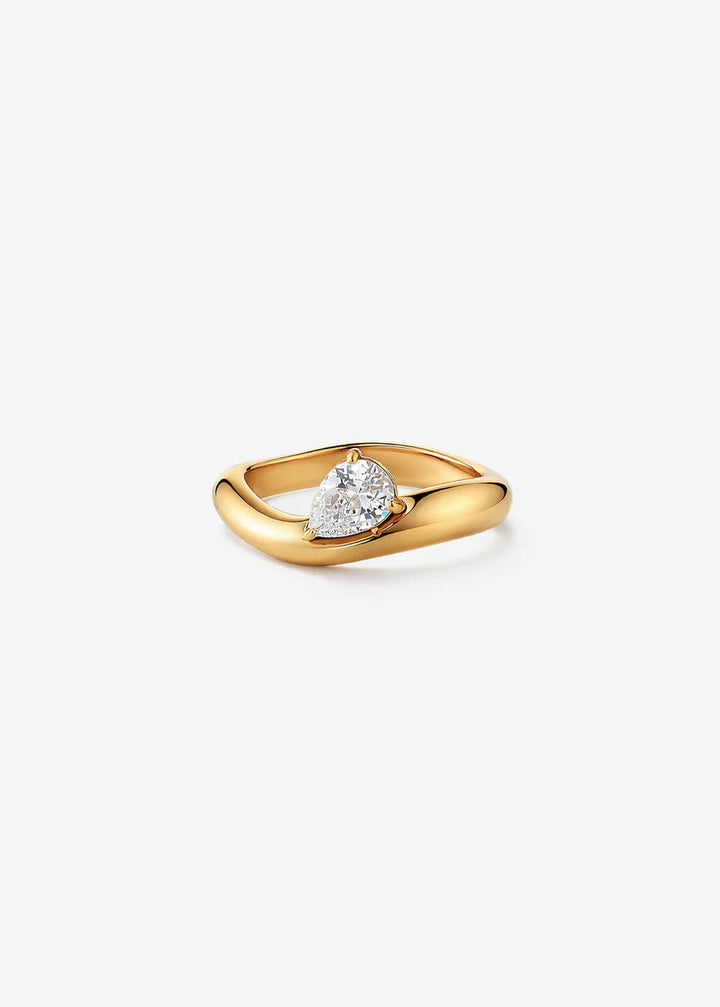 MONET Crystal 18K Gold Plated Ring
