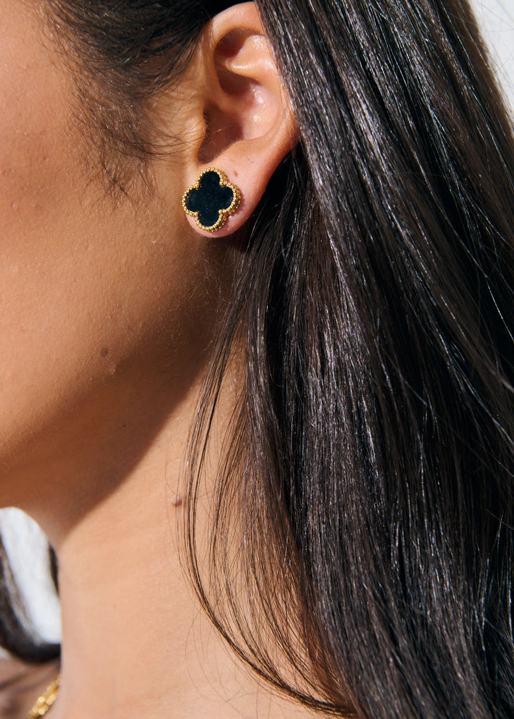 CHARLOTTE Earrings 18K Gold Plated Black