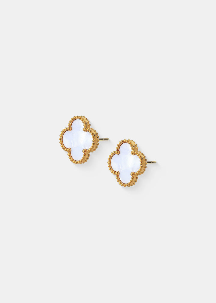 CHARLOTTE Earrings in 18K Gold Plated White