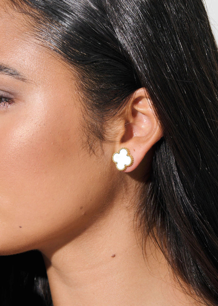 CHARLOTTE Earrings in 18K Gold Plated White