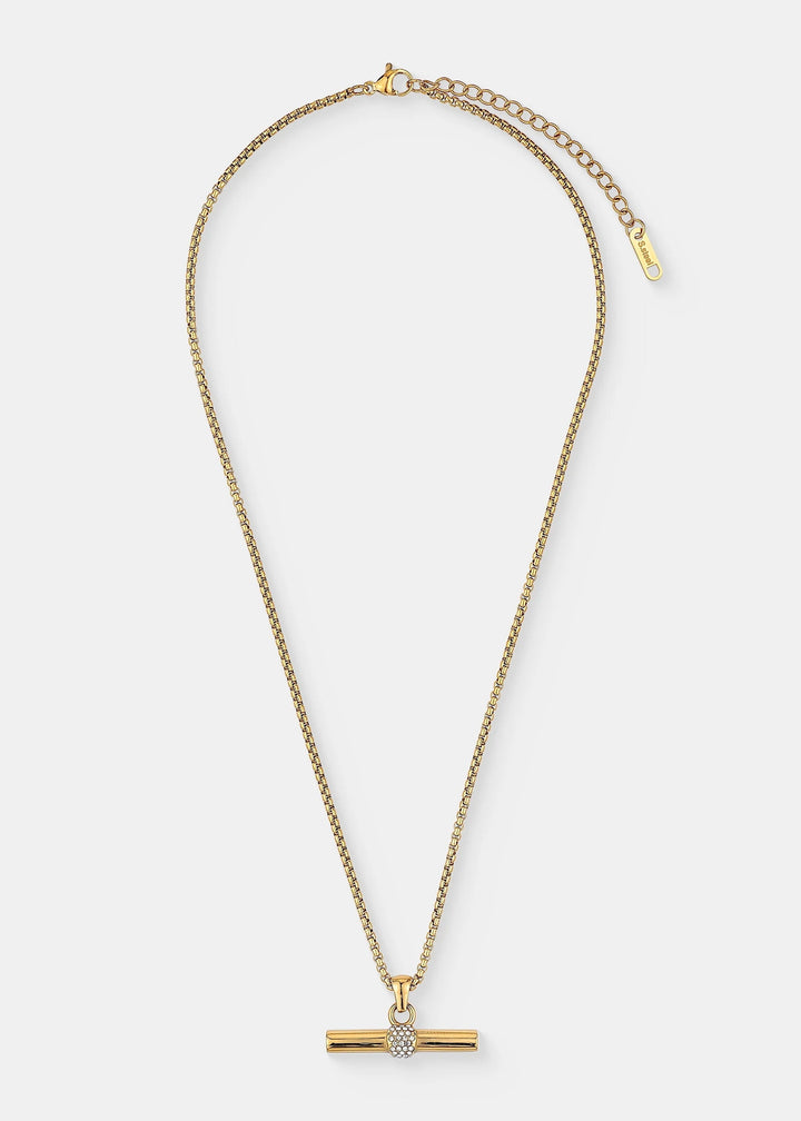 VIVIENNE T-BAR 18K GOLD PLATED NECKLACE