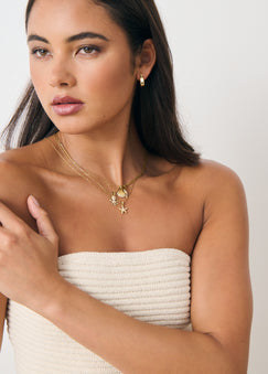 ELARA CLAM SHELL 18K GOLD PLATED NECKLACE