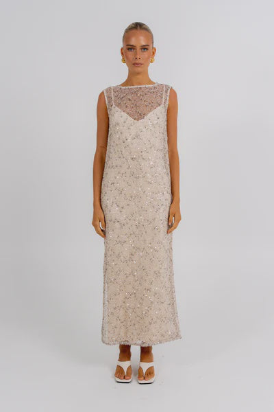 Athena Sequin Mesh Maxi Dress