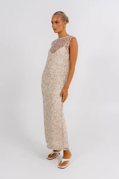 Athena Sequin Mesh Maxi Dress