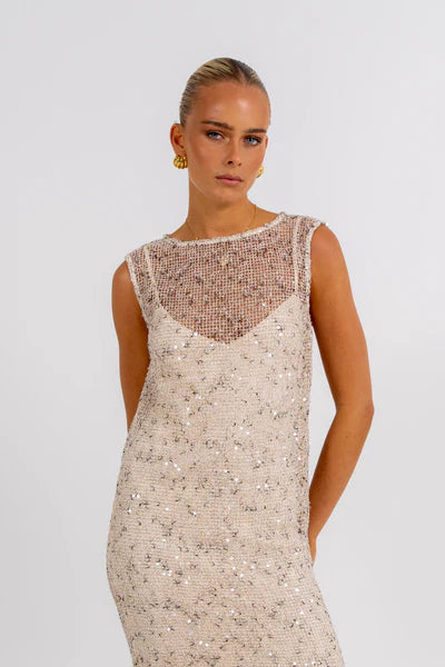 Athena Sequin Mesh Maxi Dress