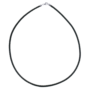 Leather Necklet With S/S Clasp 55cm