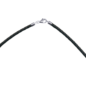 Leather Necklet With S/S Clasp 3mm - 45