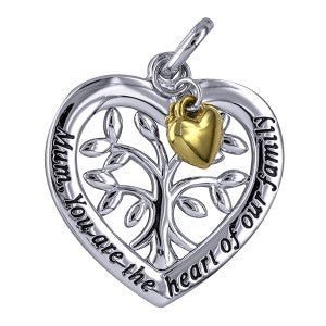 SS Heart 'Tree of Life' Mum Pendant will Small GP Heart