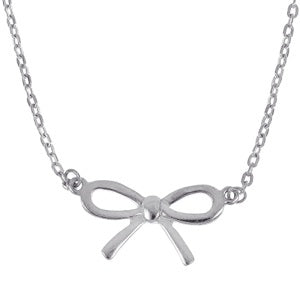 S/S Bow Pendant With 40cm Chain + 5cm Extender