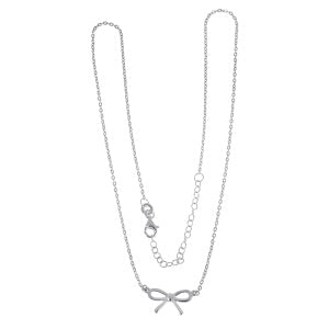 S/S Bow Pendant With 40cm Chain + 5cm Extender