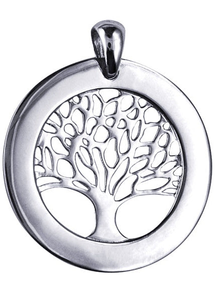 S/S 25mm ‘Tree Of Life’ Circular Engraving Disc Pendant