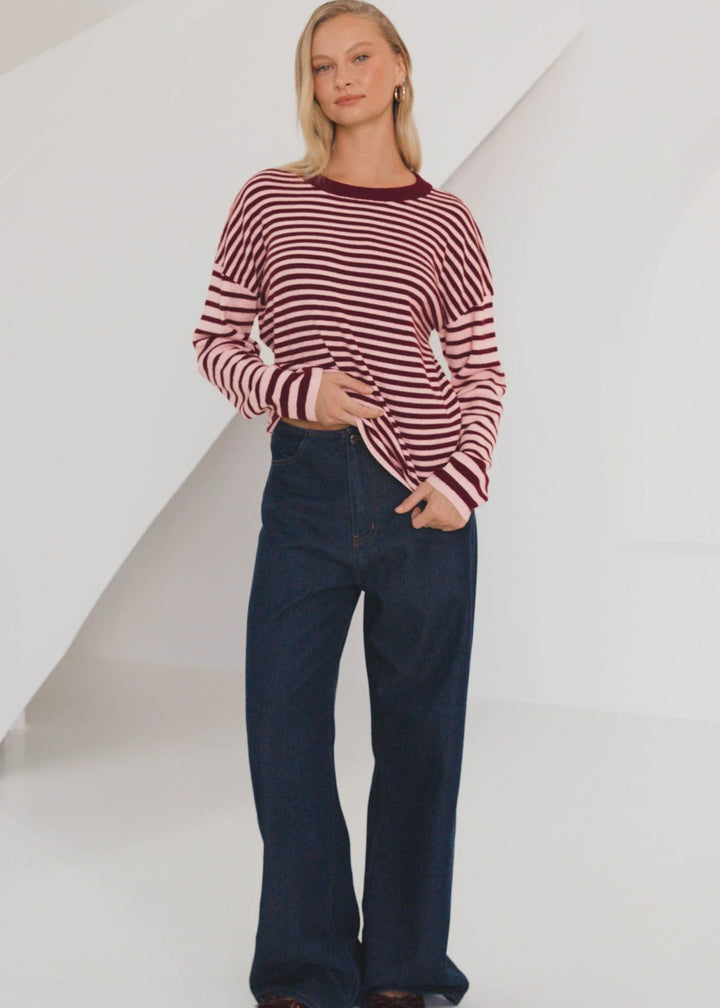 Rebecca Stripe Knit Top