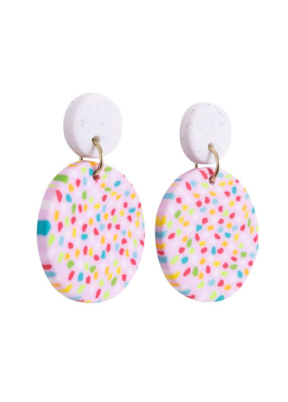 KiKi Round Confetti Earrings