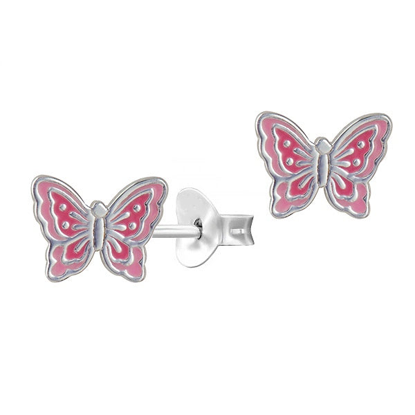 S/S S/S Epoxy Butterfly Studs