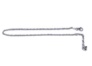S/S Singapore Twist Anklet With Heart