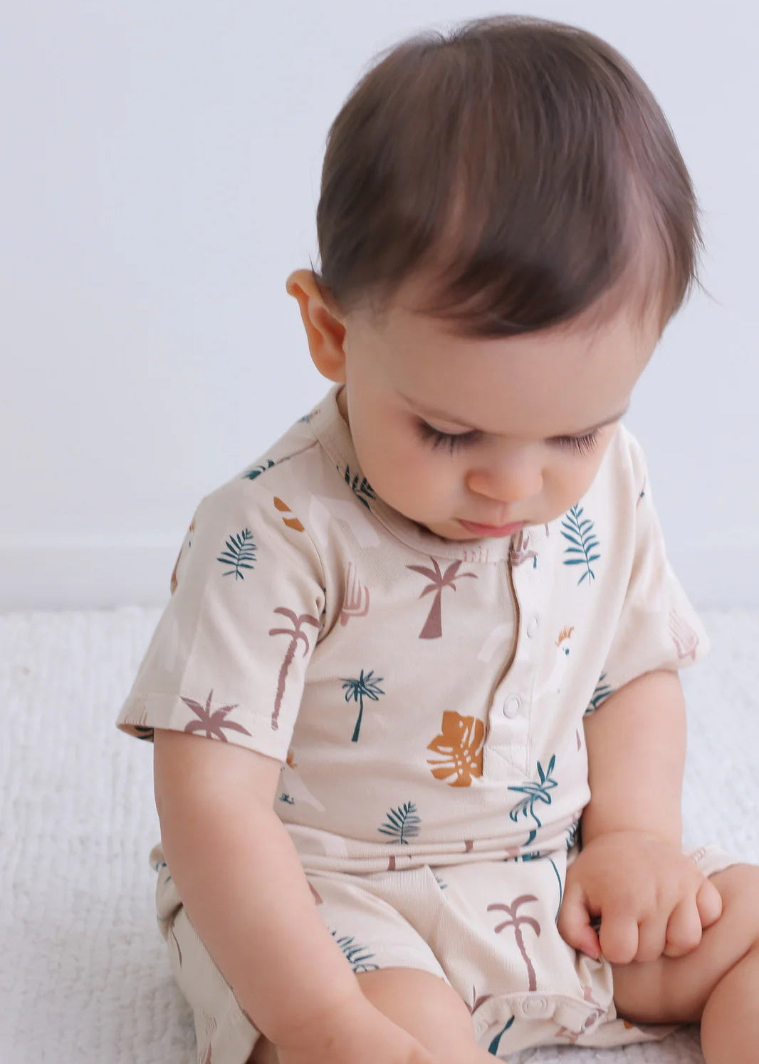 Burrow & Be Alex Romper Jungle Stamp