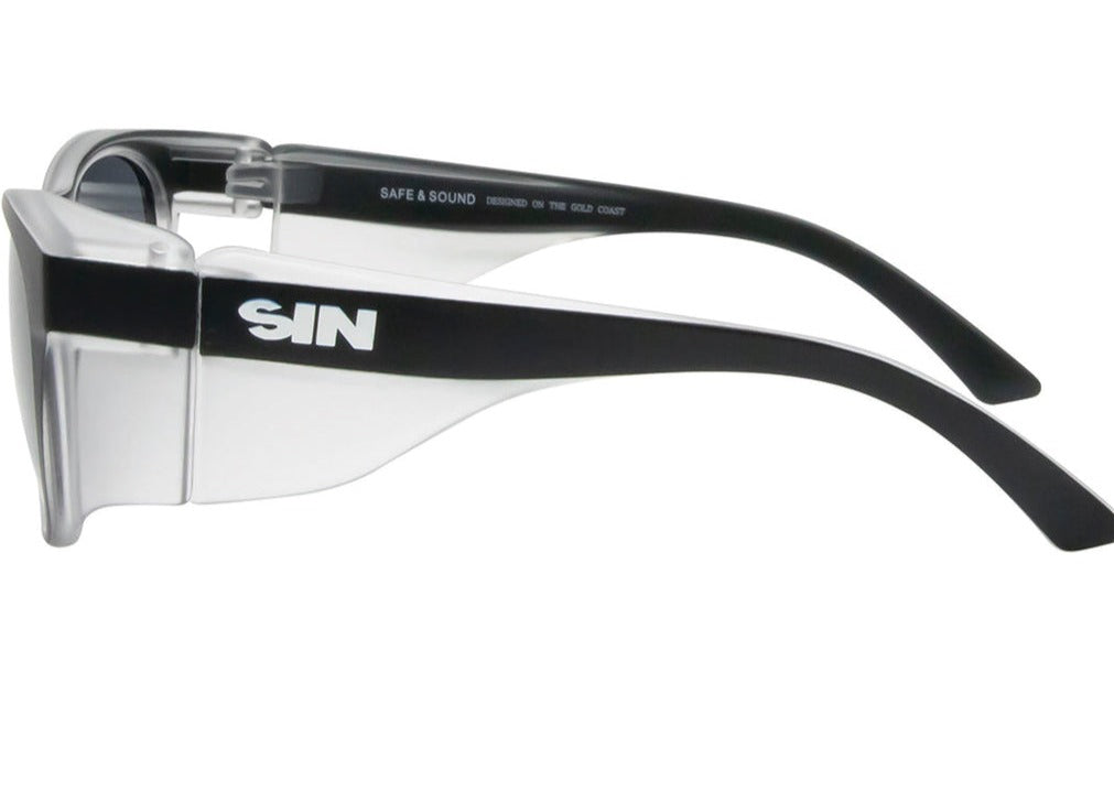 SIN Safe & Sound Safety Glasses Matt Black Smoke