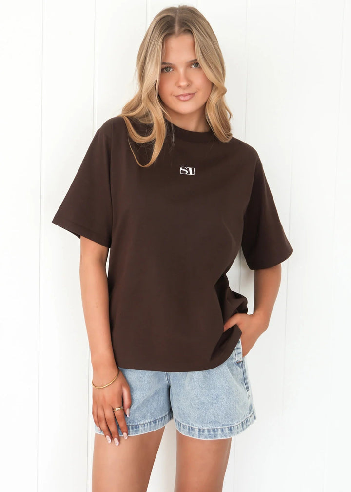 Silent Luxe Tee Chocolate