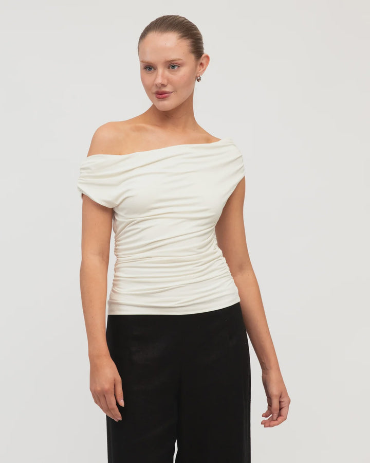 Jasmine Off the Shoulder Top Ivory