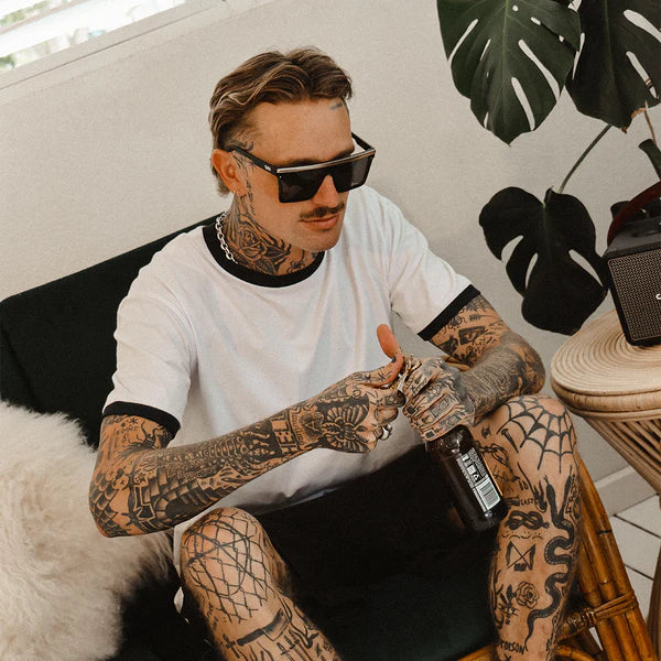 SIN THE BAR Black Matt Silver - Smoke Sunglasses