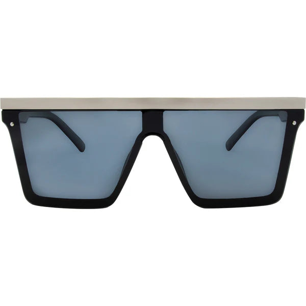 SIN THE BAR Black Matt Silver - Smoke Sunglasses