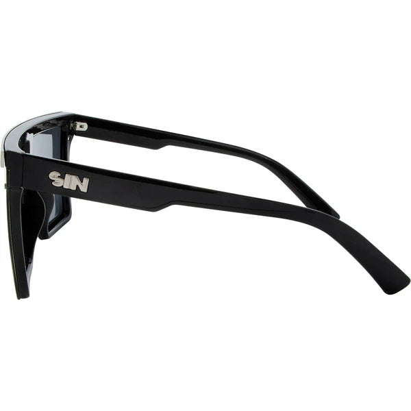 SIN THE BAR Black Matt Silver - Smoke Sunglasses