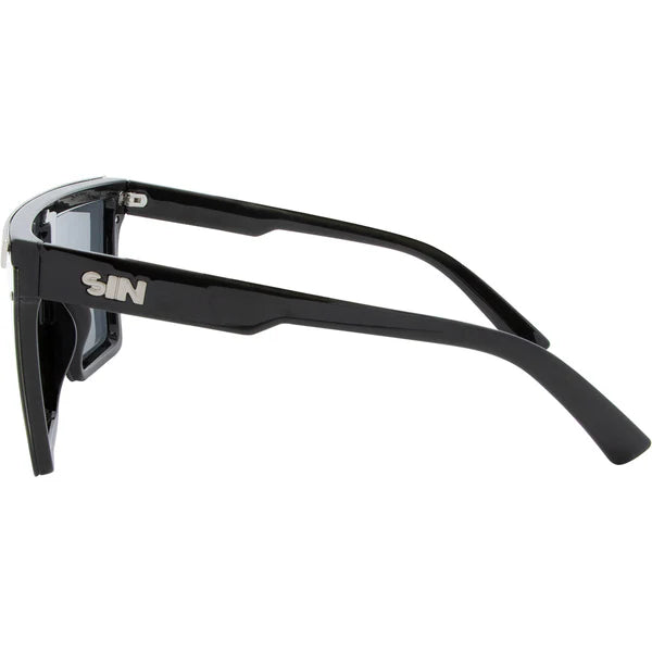 SIN THE BAR Black Shiny Silver - Smoke Sunglasses