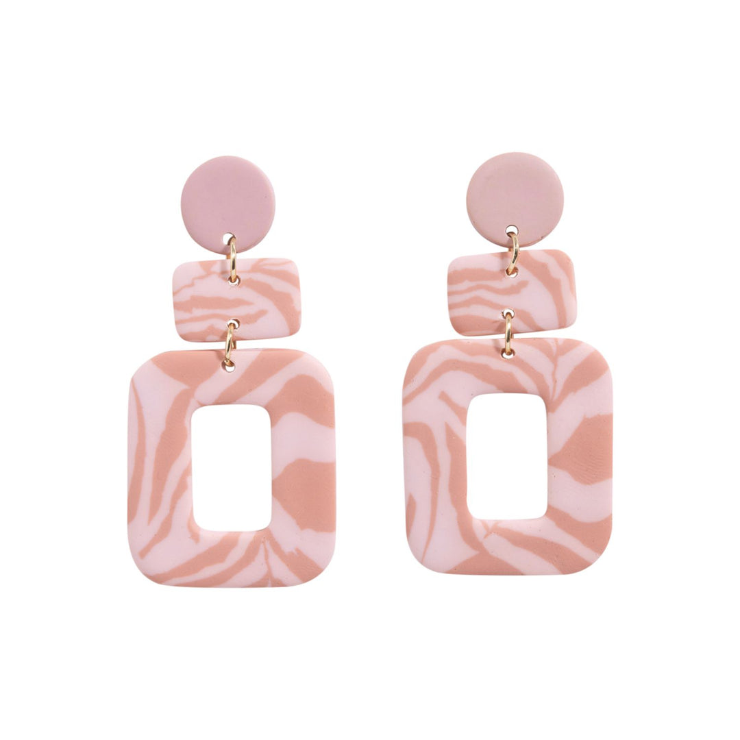 Kiki Pink Pattern Earrings