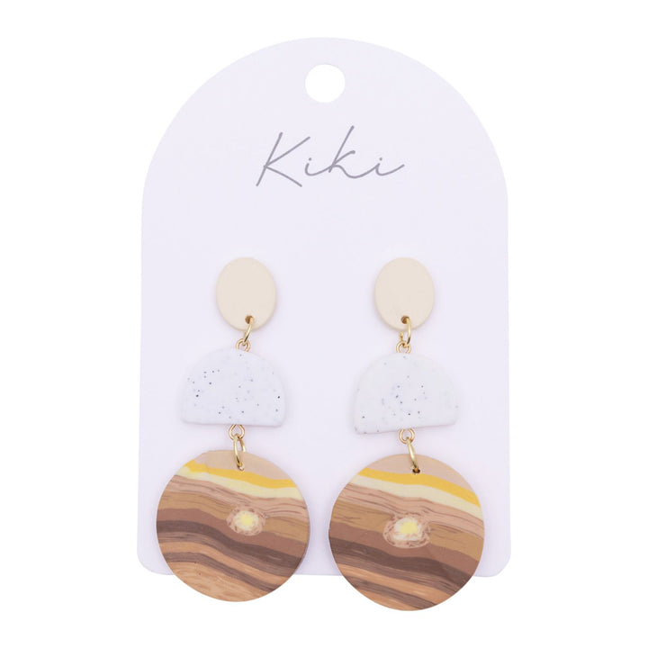 Kiki Beige Brown Dangle Earrings