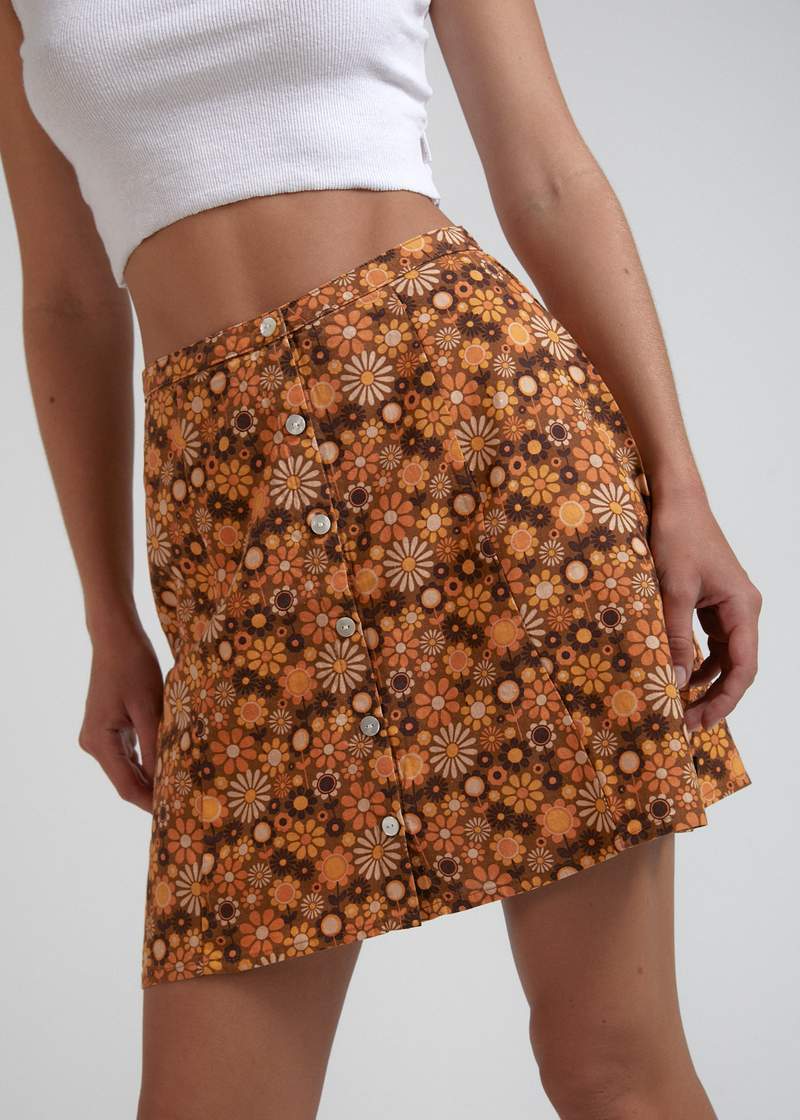 Afends Daisy May Hemp Button Up Skirt