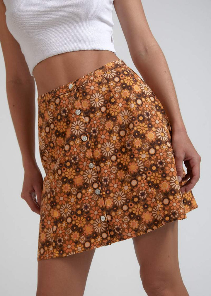 Afends Daisy May Hemp Button Up Skirt
