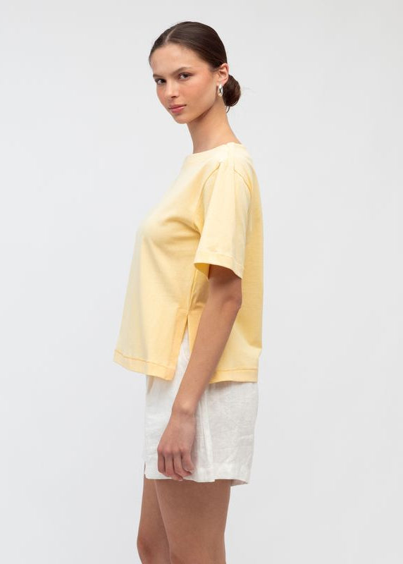 Jenna Boat Neck Tee Butter