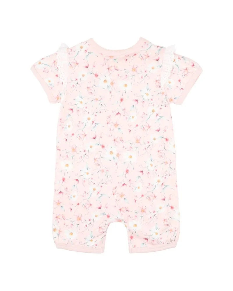 Zoe Print SS Zip Romper Organic Cotton
