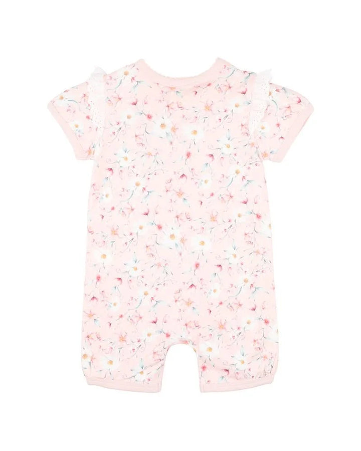 Zoe Print SS Zip Romper Organic Cotton