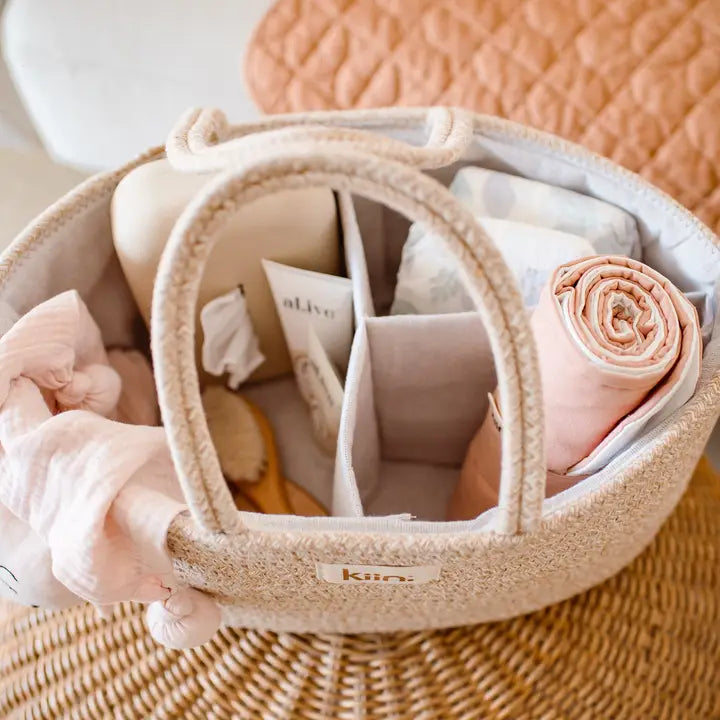 KiiN Cotton Rope Nappy Caddy Organiser