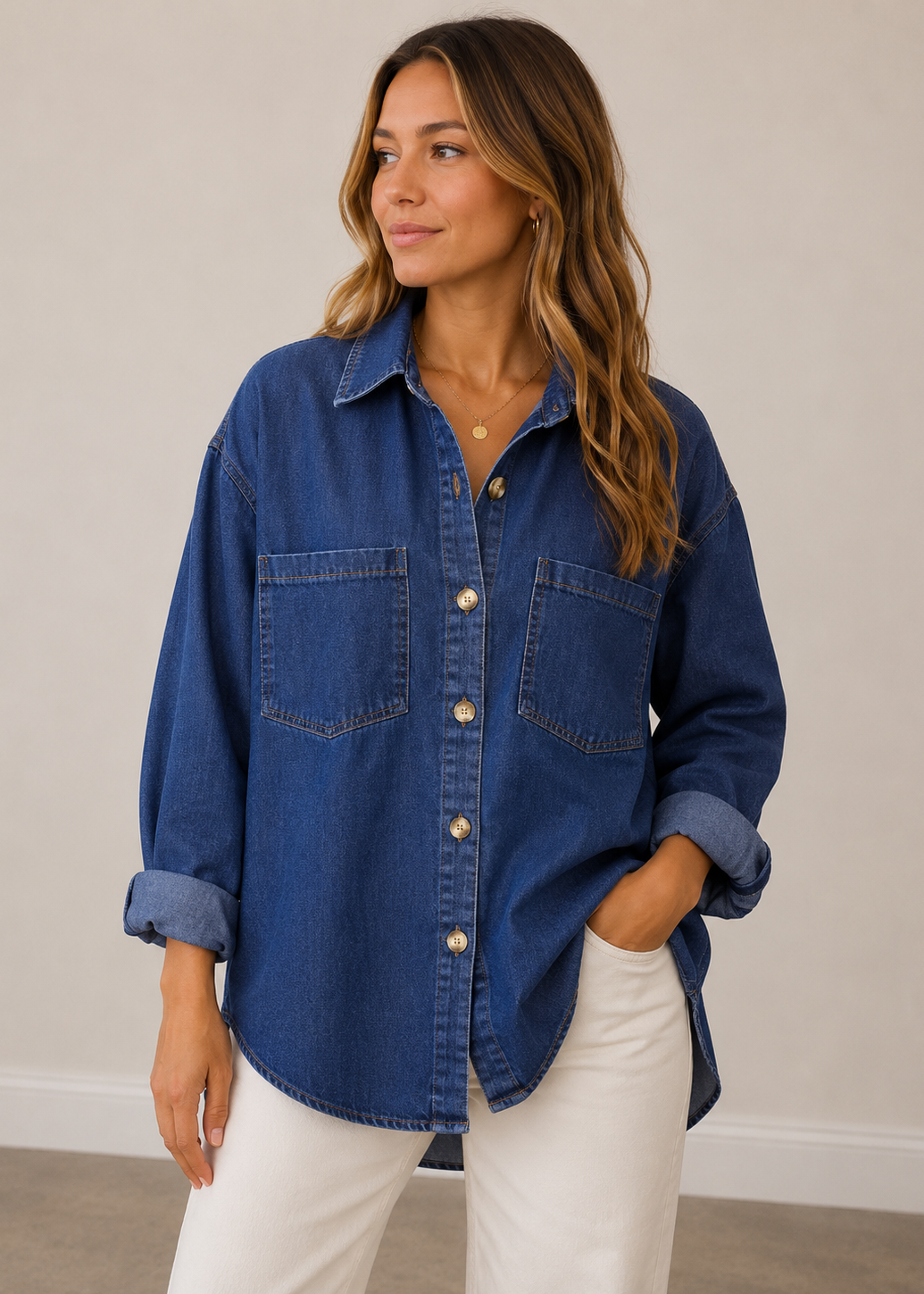 Wild Luck Shacket Dark Blue