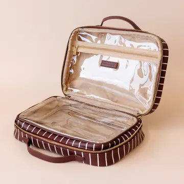 Merlot Pinstripe Cosmetic Bag