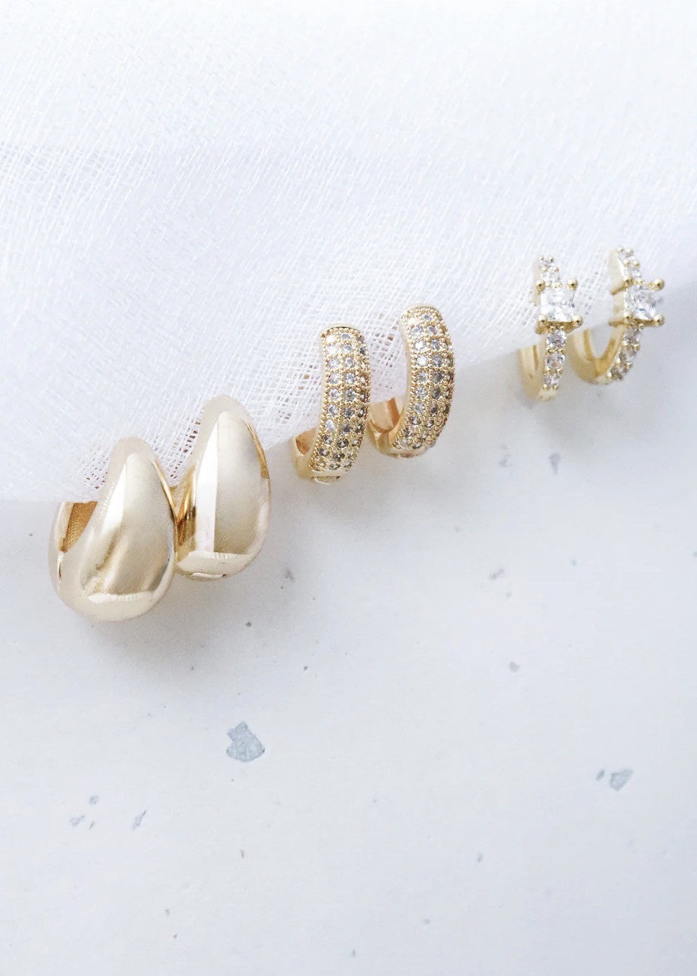 Duet 18K Gold Plated Earring Set