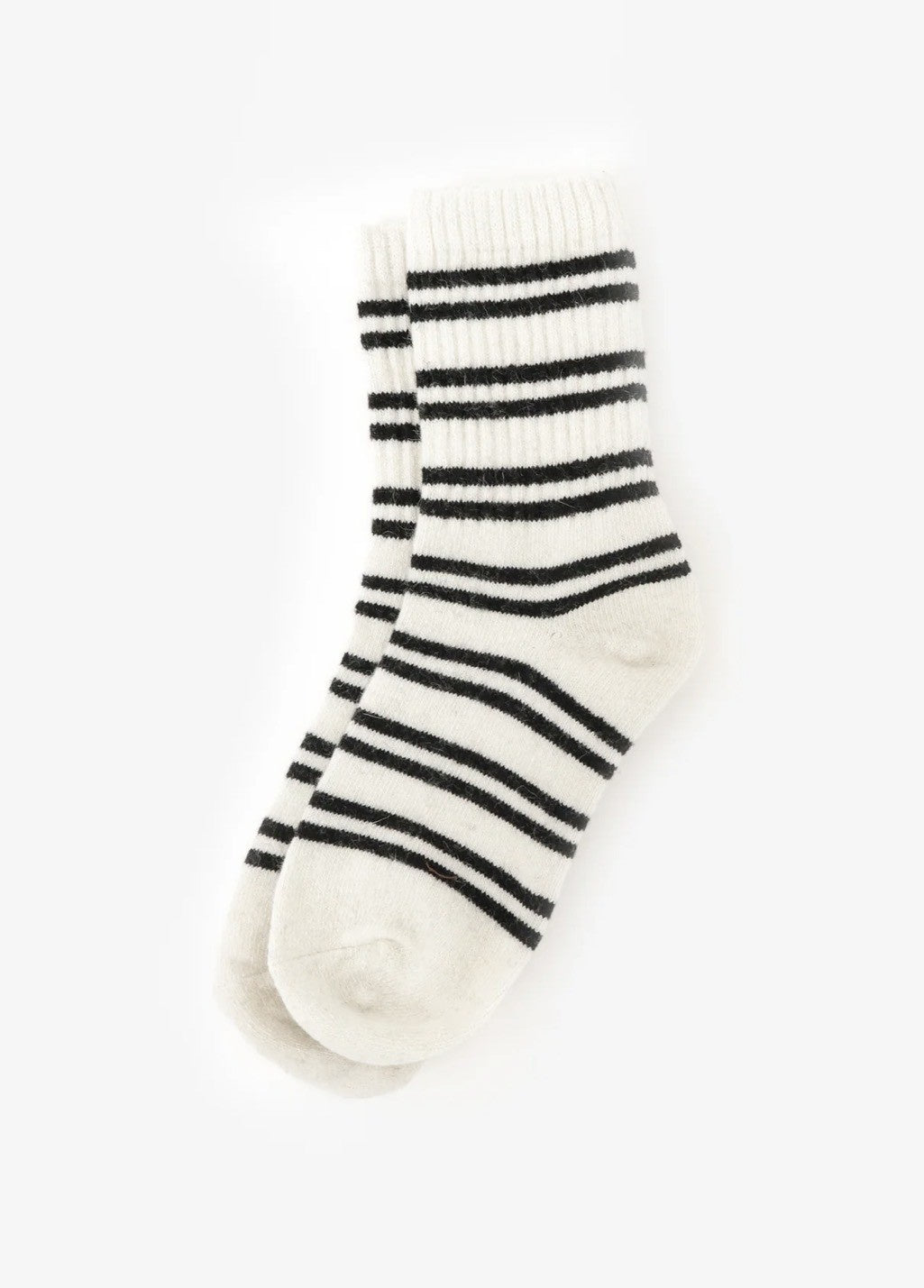 Latte Ribbed Stripe Socks Beige