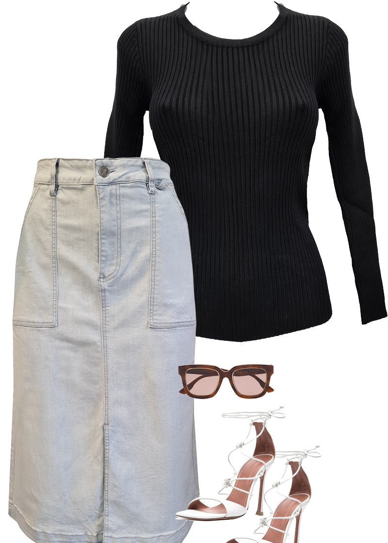 Luxe n Woods Top  Black