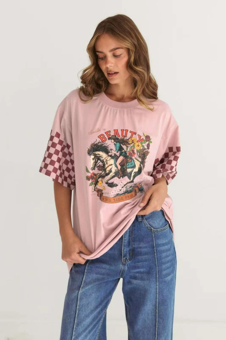 Paper Heart Saddle Up Beauty Tee Pink