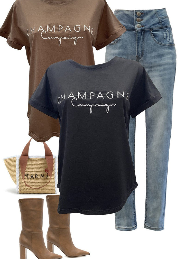 Champagne Campaign Tee Black