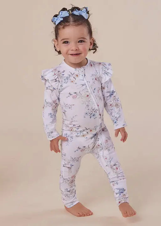 Sweet Swallows Organic Snugglesuit with Frill