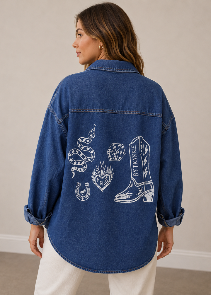 Wild Luck Shacket Dark Blue