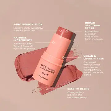 SPF 50 Natural Lip & Cheek Tint ROSE