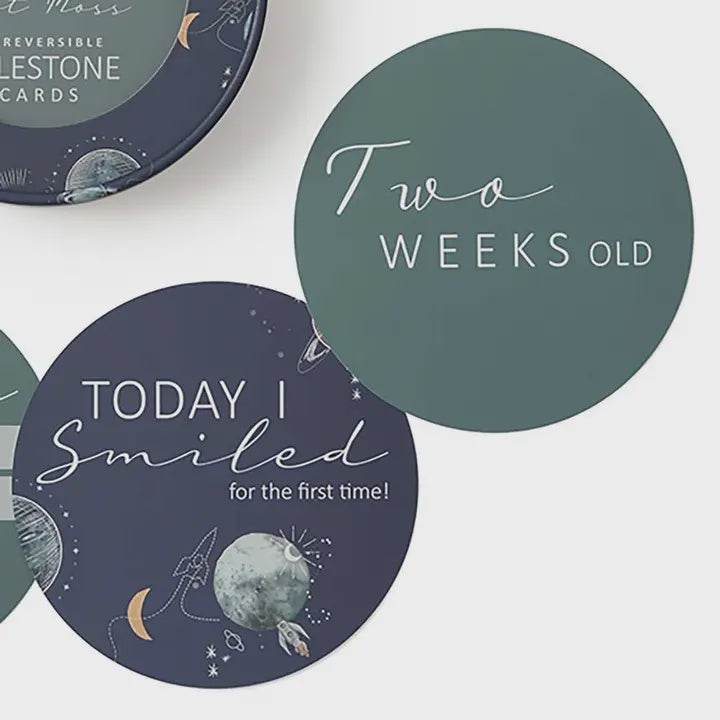 Milky Way & Soft Moss Reversible Milestone Cards